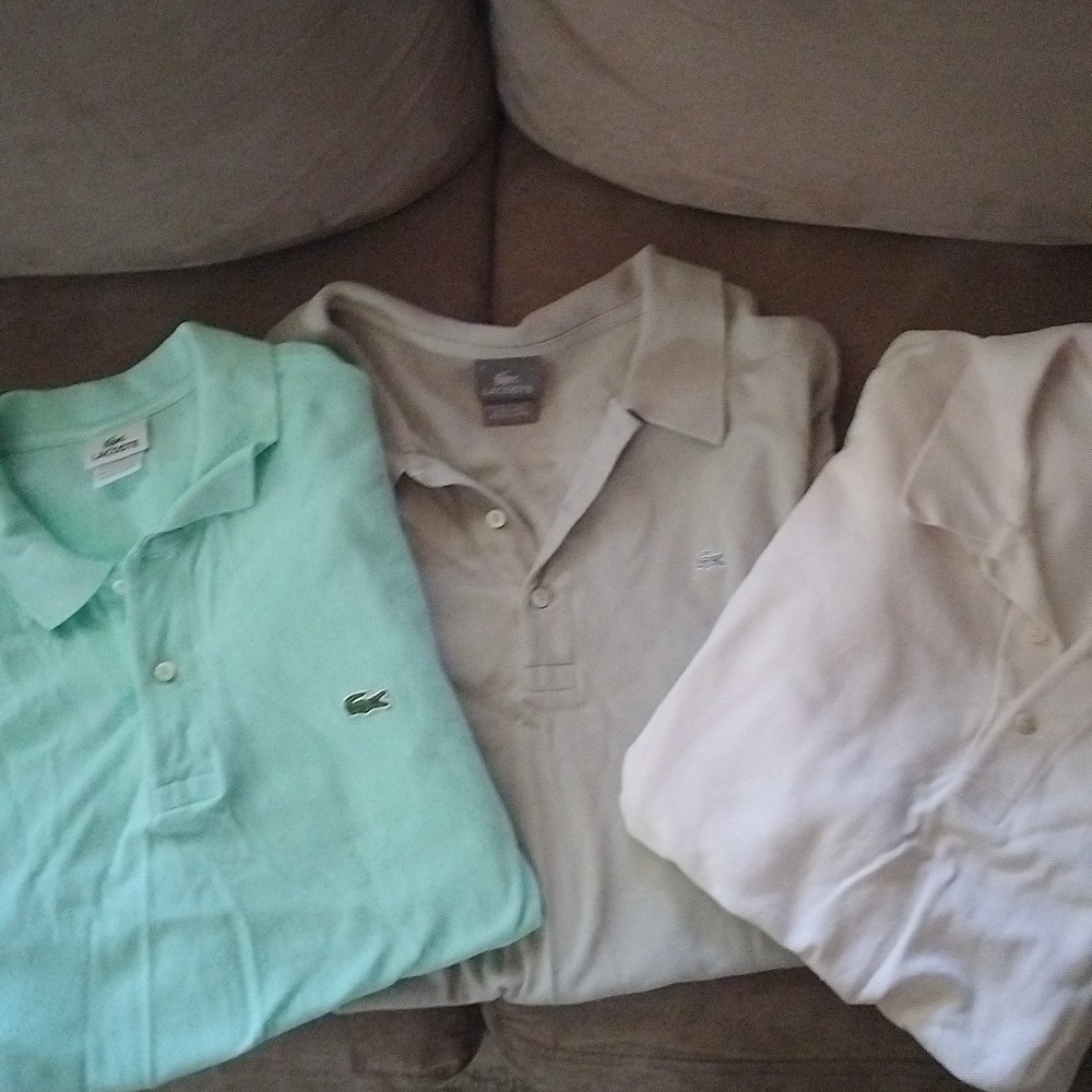 Lot of 3 size 7 Men's Lacoste Polos
